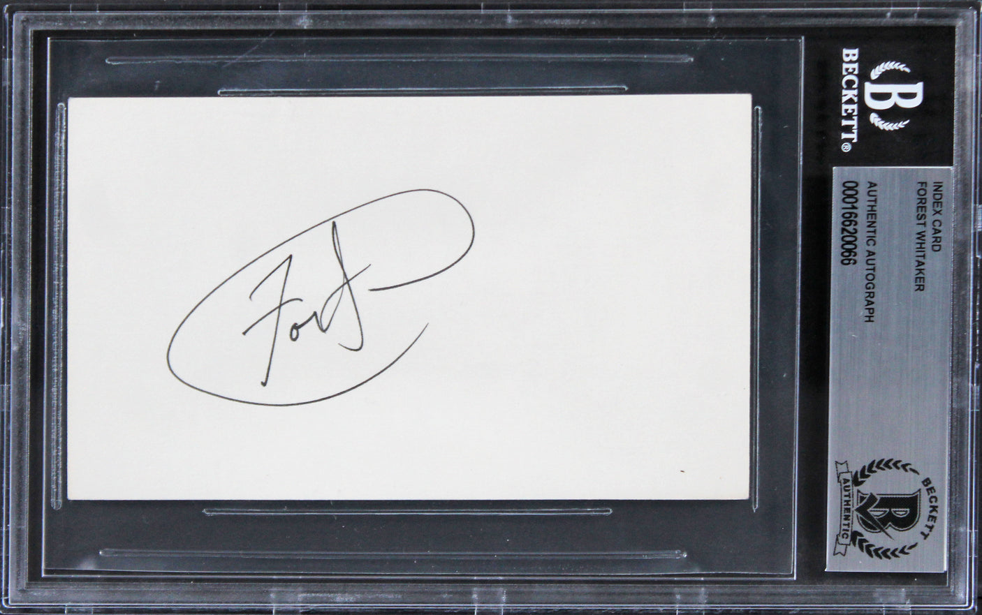 Forest Whitaker The Butler Authentic Signed 3x5 Index Card BAS Slabbed 3