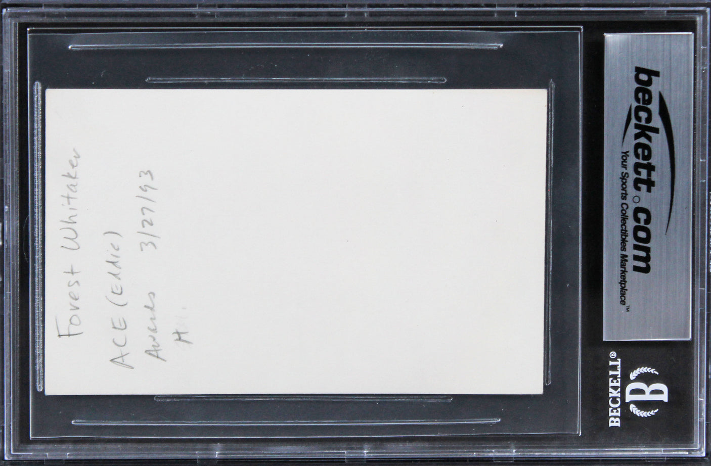 Forest Whitaker The Butler Authentic Signed 3x5 Index Card BAS Slabbed 3
