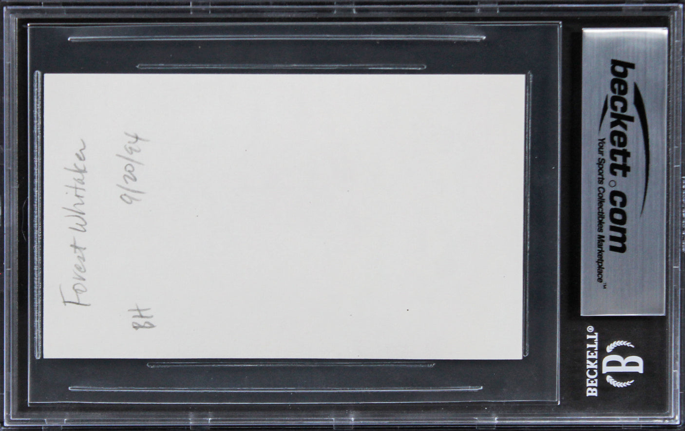 Forest Whitaker The Butler Authentic Signed 3x5 Index Card BAS Slabbed 4