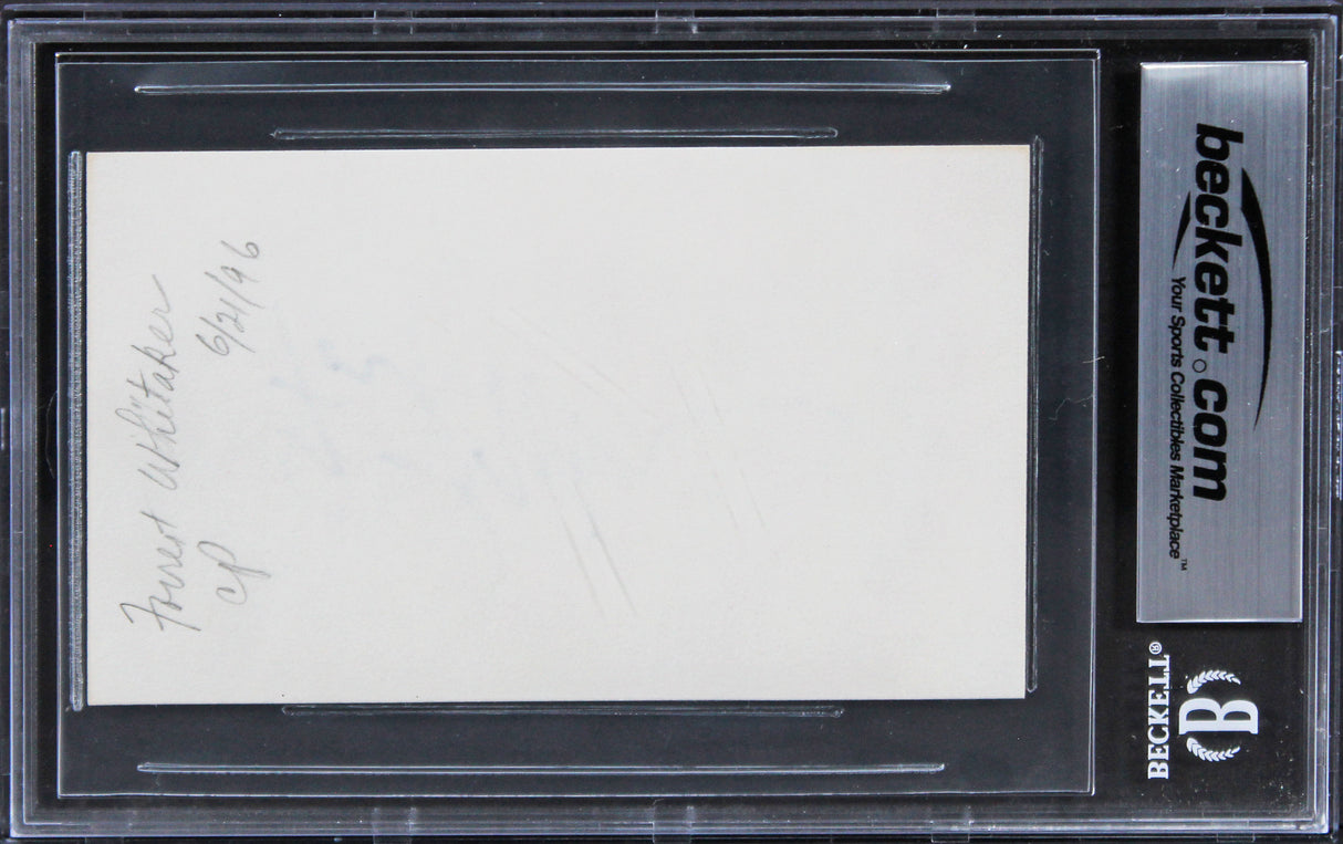 Forest Whitaker The Butler Authentic Signed 3x5 Index Card BAS Slabbed 5
