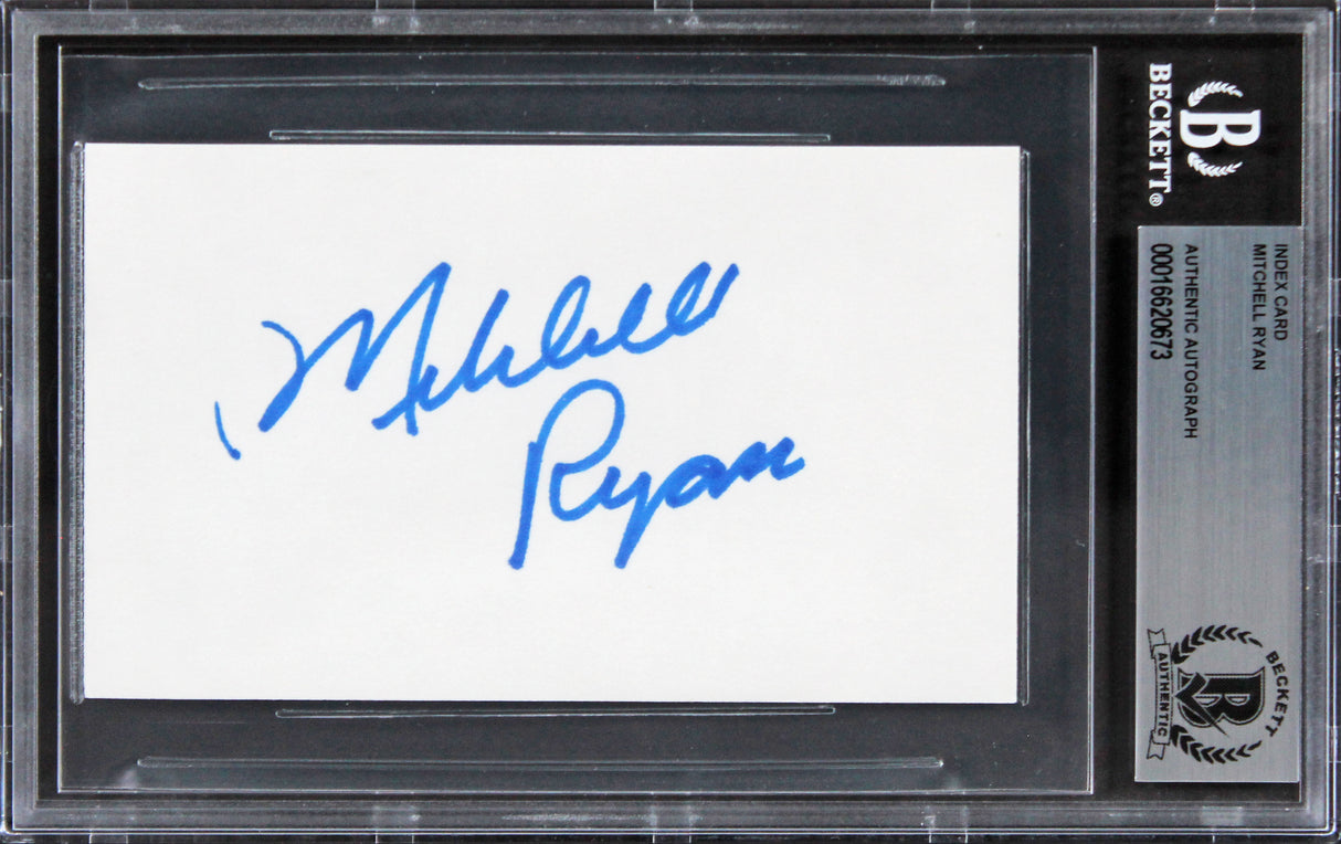 Mitchell Ryan Grosse Pointe Blank Authentic Signed 3x5 Index Card BAS Slabbed 2