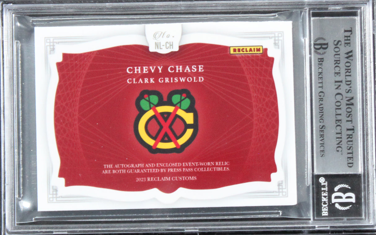 Chevy Chase Christmas Vacation Signed Relic Card One of One BAS Slab #16567378