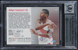 76ers Allen Iverson Signed 1996 Hoops #295 Rookie Card Auto 10! BAS Slabbed