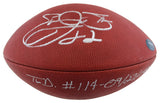 Cowboys Emmitt Smith "TD #114 - 09/27/1998" Signed GU Football BAS & Prova LOA