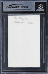 Ben Kingsley Schindler's List Authentic Signed 3x5 Index Card BAS Slabbed 3