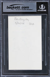 Ben Kingsley Schindler's List Authentic Signed 3x5 Index Card BAS Slabbed 3