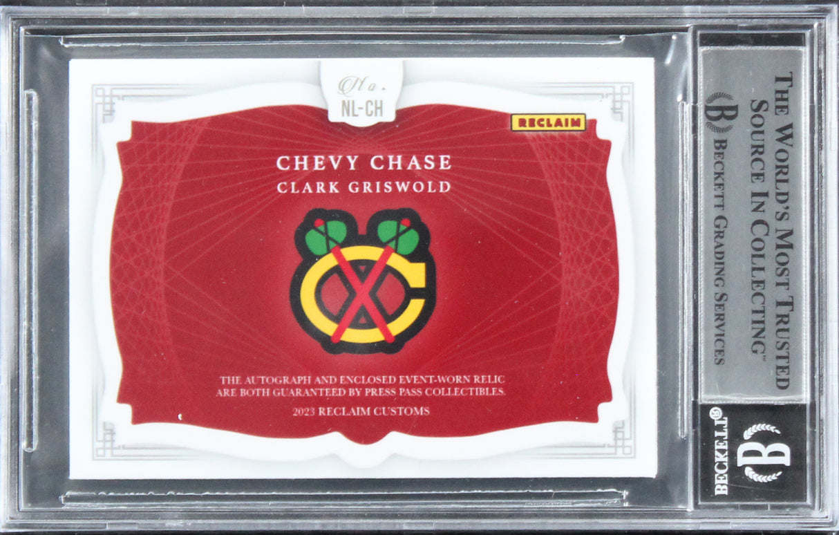 Chevy Chase Christmas Vacation Signed Relic Card One of One BAS Slab #16567412