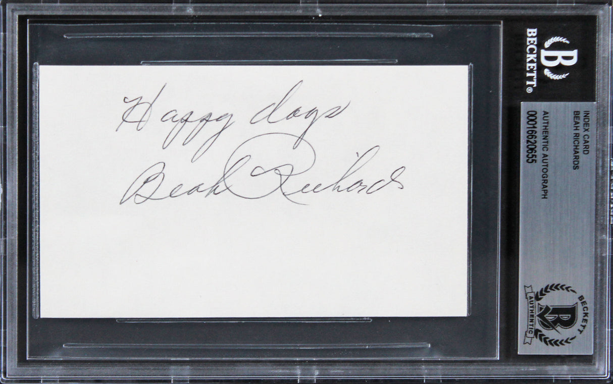 Beah Richards Guess Who's Coming to Dinner Signed 3x5 Index Card BAS Slabbed
