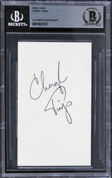 Cheryl Tiegs The Brown Bunny Authentic Signed 3x5 Index Card BAS Slabbed