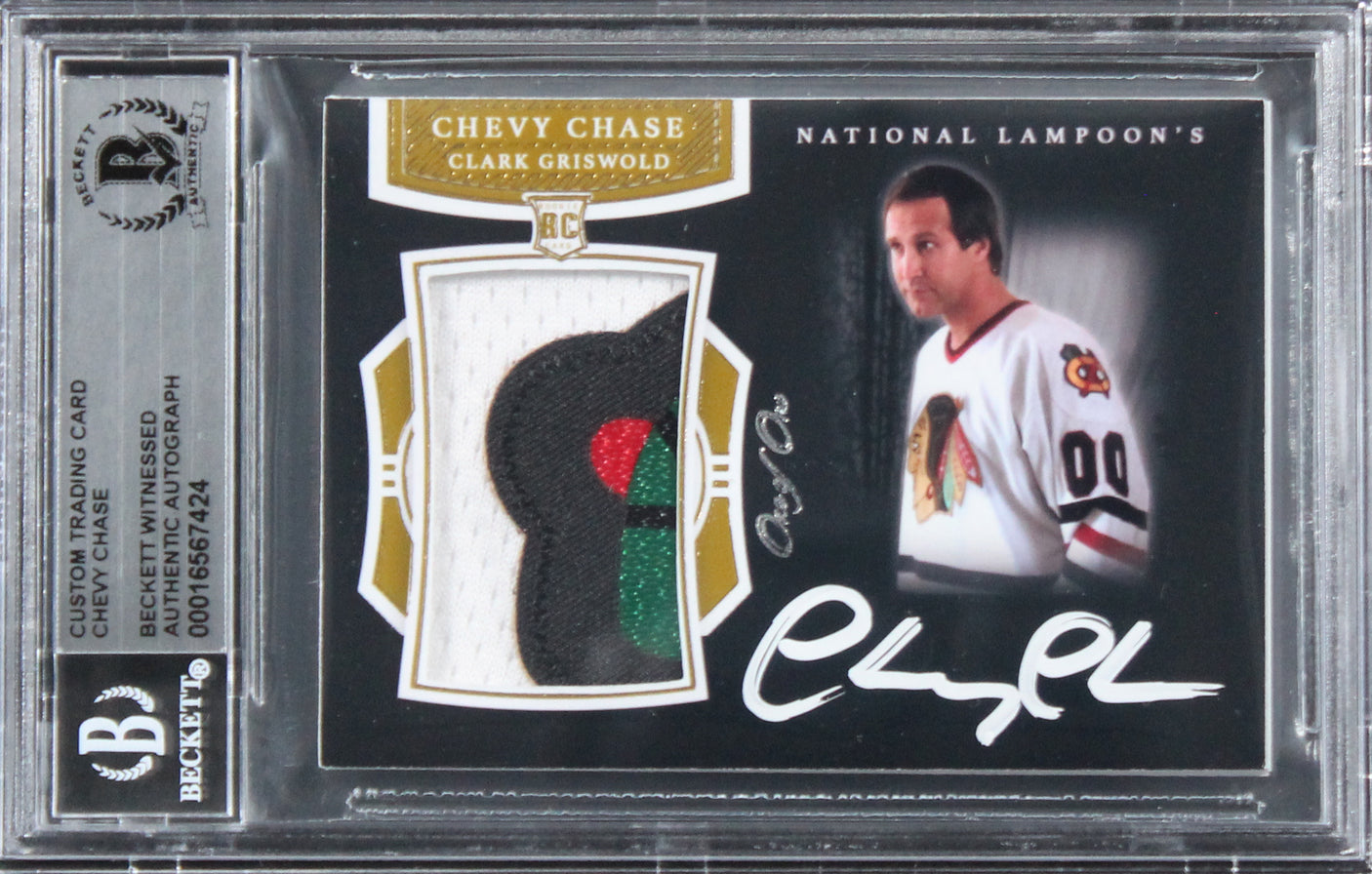 Chevy Chase Christmas Vacation Signed Relic Card One of One BAS Slab #16567424