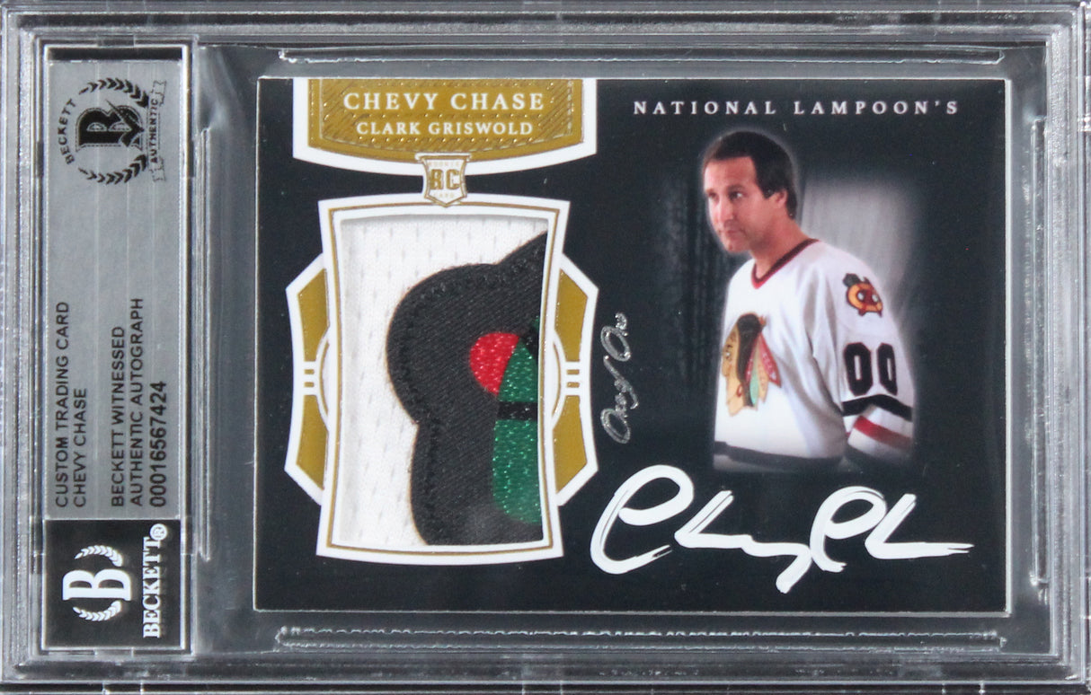 Chevy Chase Christmas Vacation Signed Relic Card One of One BAS Slab #16567424