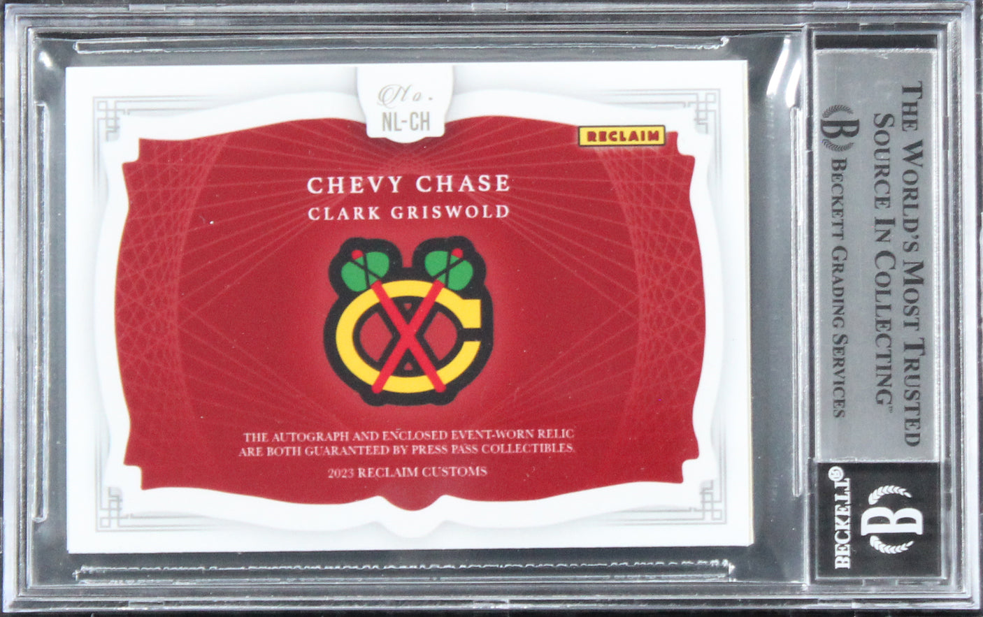 Chevy Chase Christmas Vacation Signed Relic Card One of One BAS Slab #16567424