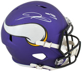 Vikings Jordan Addison Signed Full Size Speed Rep Helmet w/ Case BAS Wit