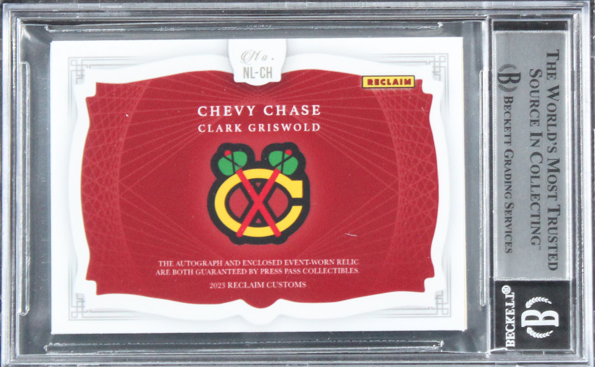 Chevy Chase Christmas Vacation Signed Relic Card One of One BAS Slab #16567408