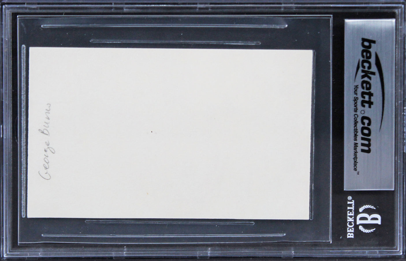 George Burns Oh God! "Best" Authentic Signed 3x5 Index Card BAS Slabbed 2