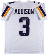 Jordan Addison Authentic Signed White Pro Style Jersey BAS Witnessed
