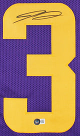 Jordan Addison Authentic Signed Purple Color Rush Pro Style Jersey BAS Witness