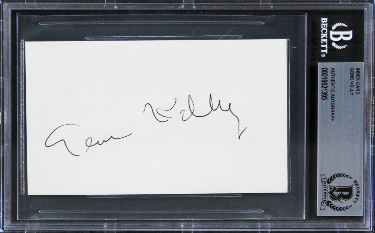 Gene Kelly Singin' in the Rain Authentic Signed 3x5 Index Card BAS Slabbed 1