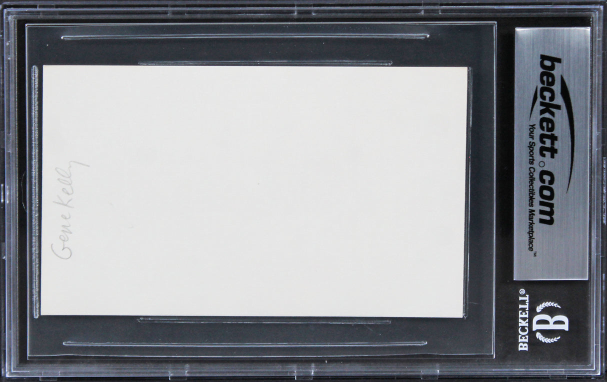 Gene Kelly Singin' in the Rain Authentic Signed 3x5 Index Card BAS Slabbed 1