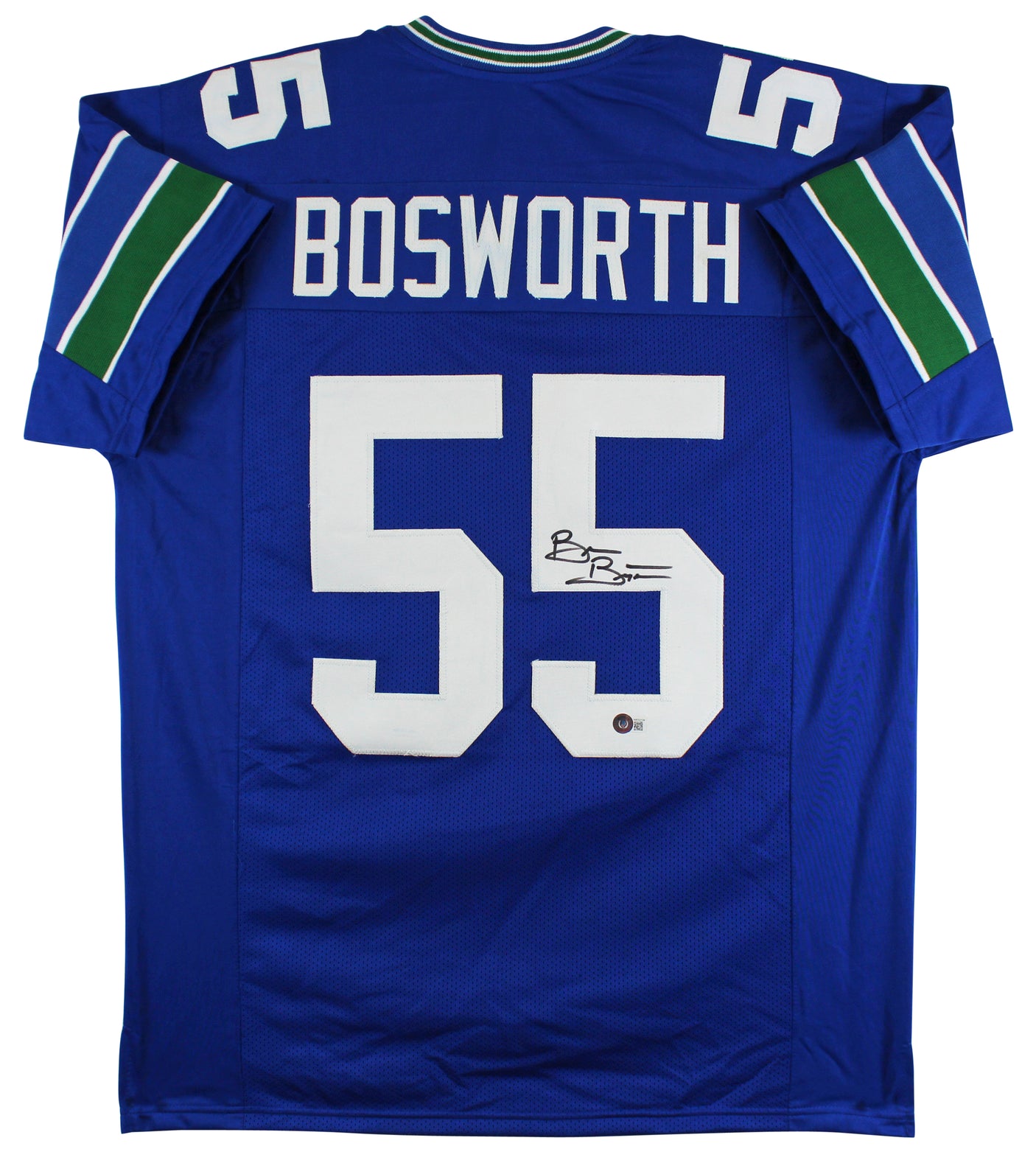 Brian Bosworth Authentic Signed Blue Pro Style Jersey BAS Witnessed