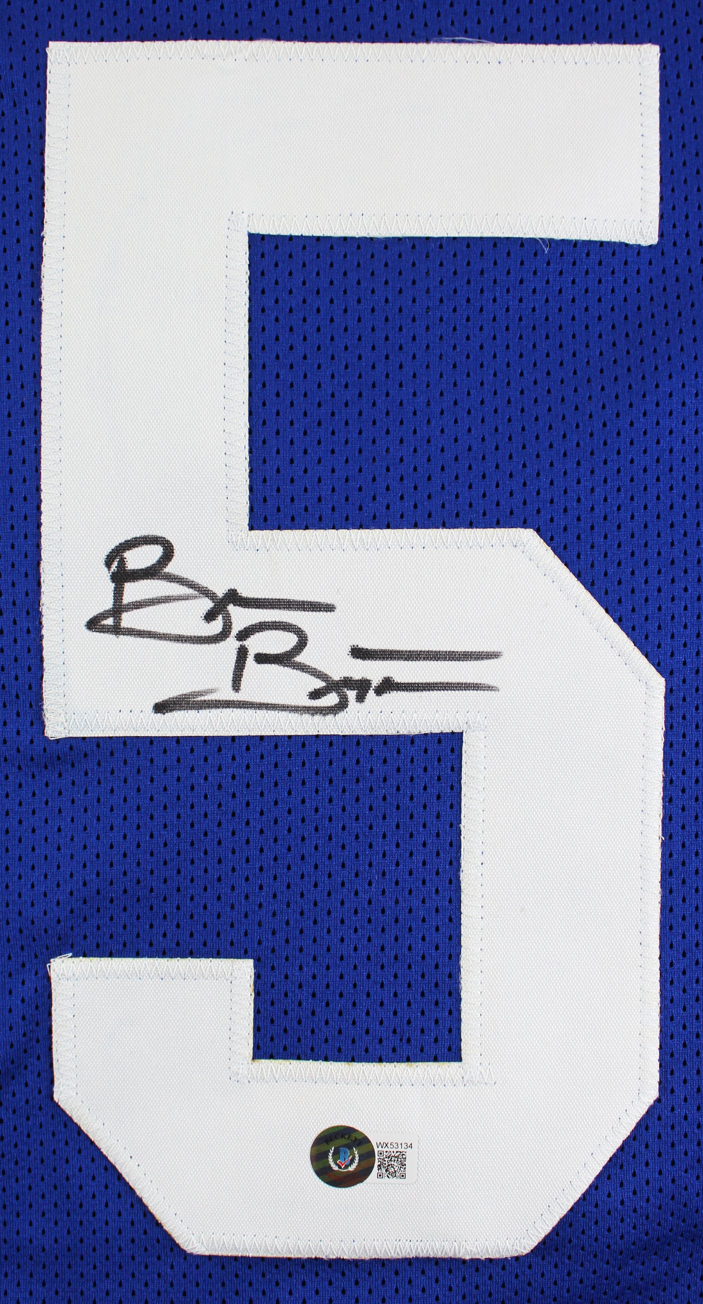 Brian Bosworth Authentic Signed Blue Pro Style Jersey BAS Witnessed
