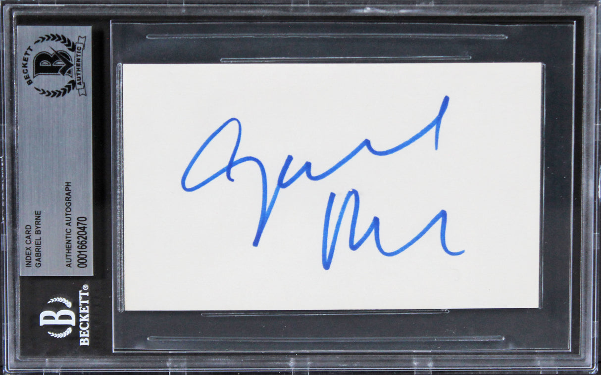 Gabriel Byrne The Usual Suspects Authentic Signed 3x5 Index Card BAS Slabbed 1