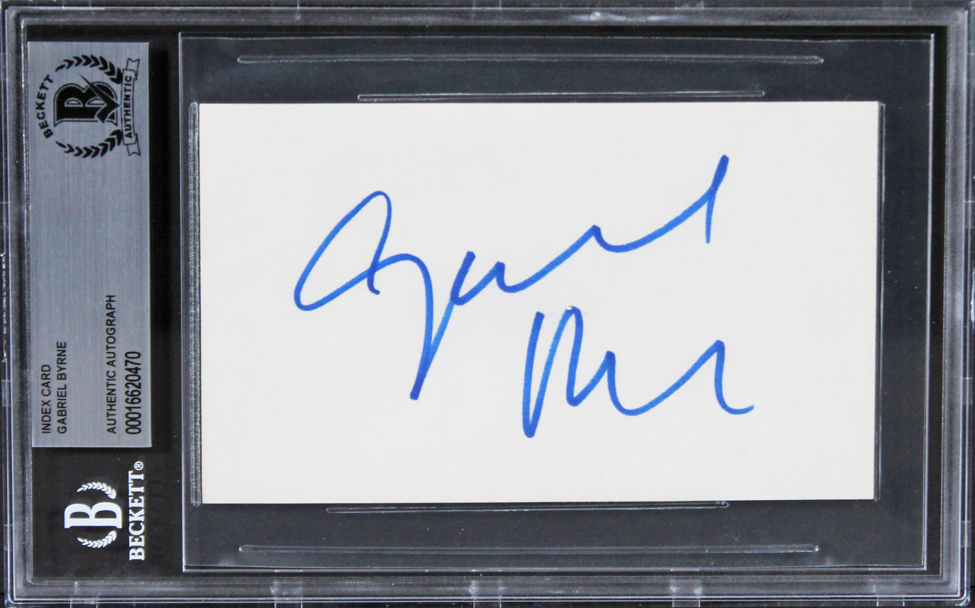 Gabriel Byrne The Usual Suspects Authentic Signed 3x5 Index Card BAS Slabbed 1