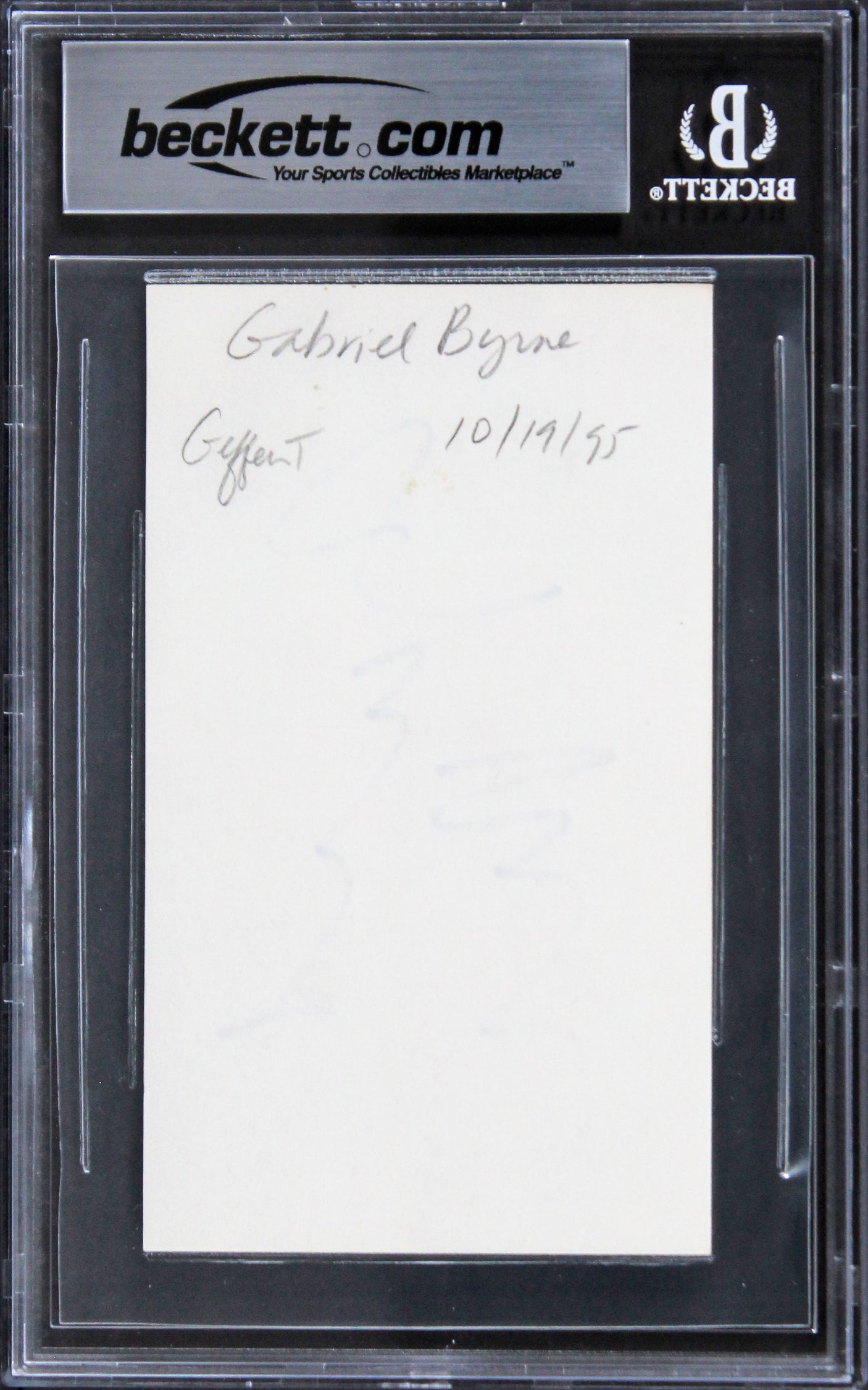 Gabriel Byrne The Usual Suspects Authentic Signed 3x5 Index Card BAS Slabbed 1