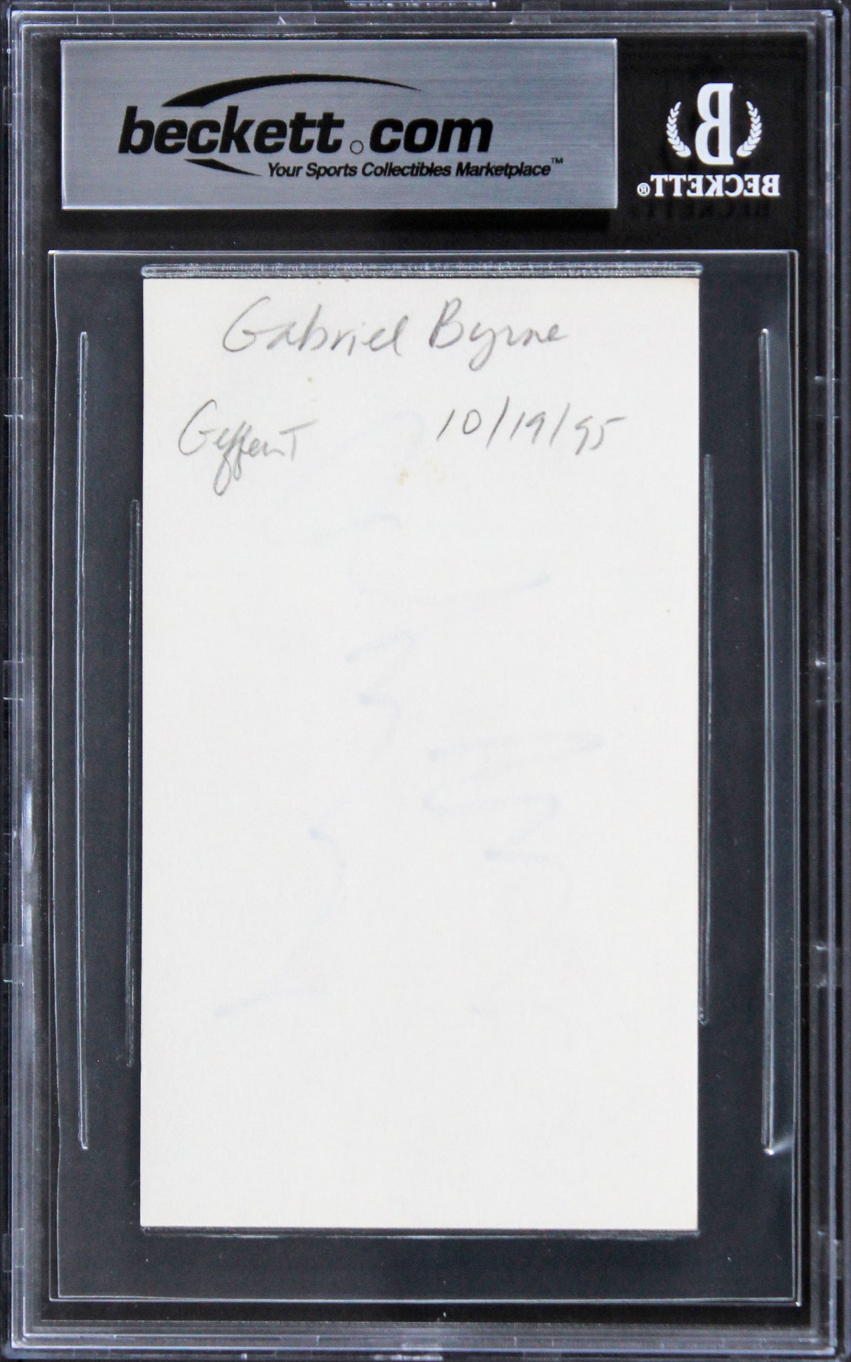 Gabriel Byrne The Usual Suspects Authentic Signed 3x5 Index Card BAS Slabbed 1