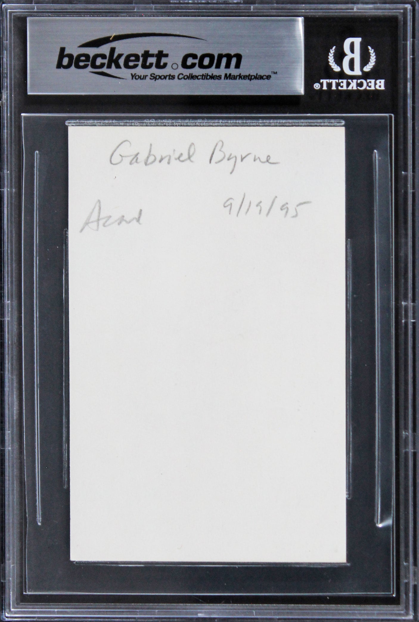 Gabriel Byrne The Usual Suspects Authentic Signed 3x5 Index Card BAS Slabbed 2