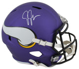 Vikings Justin Jefferson Signed Full Size Speed Rep Helmet w/ Case BAS Witnessed