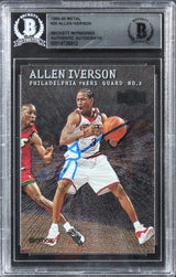 76ers Allen Iverson Authentic Signed 1999 Metal #36 Card BAS Slabbed 3
