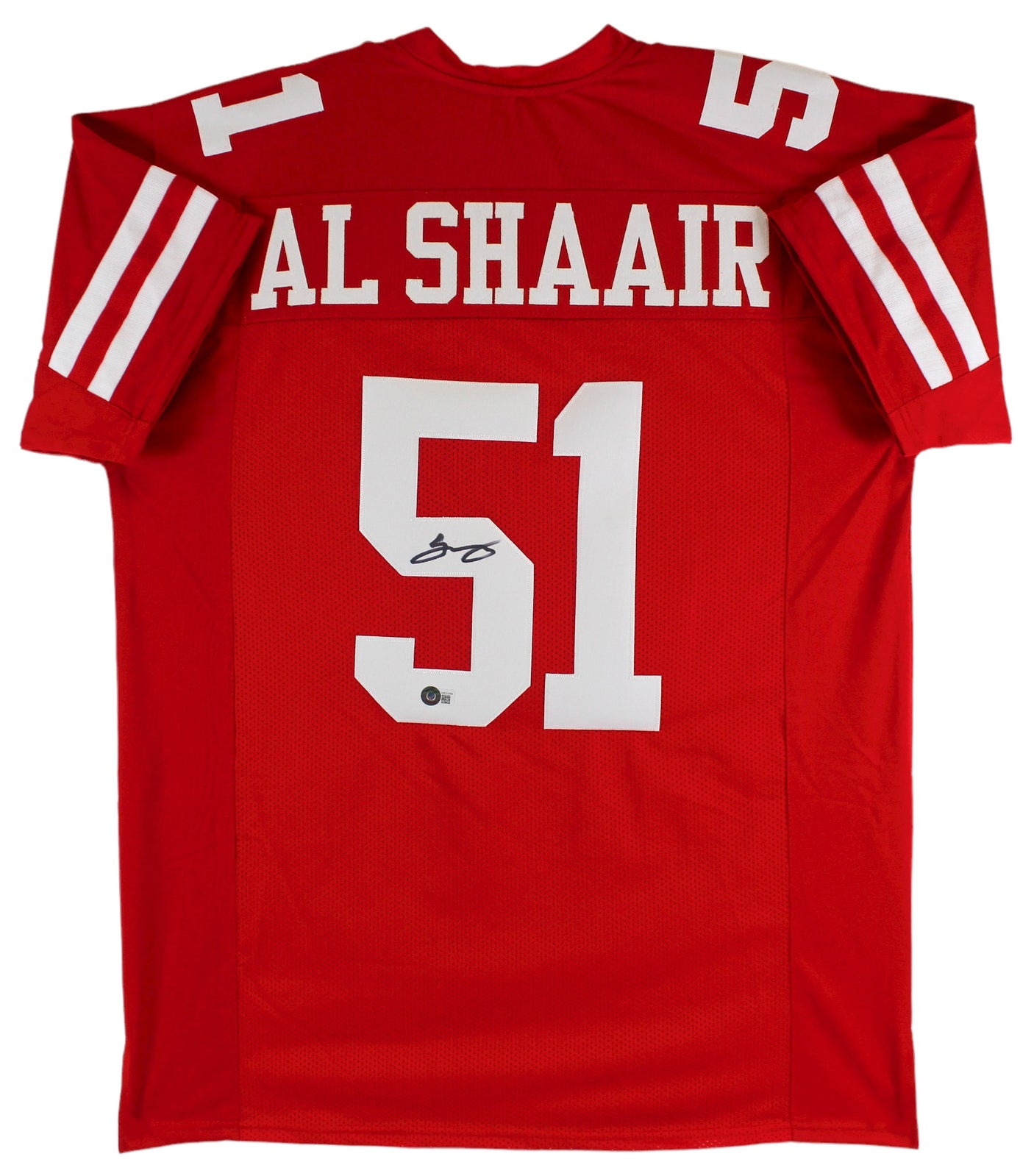 Azeez Al-Shaair Authentic Signed Red Pro Style Jersey Autographed BAS Witnessed