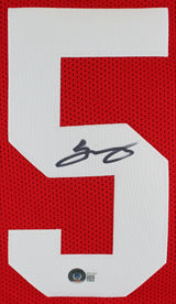 Azeez Al-Shaair Authentic Signed Red Pro Style Jersey Autographed BAS Witnessed