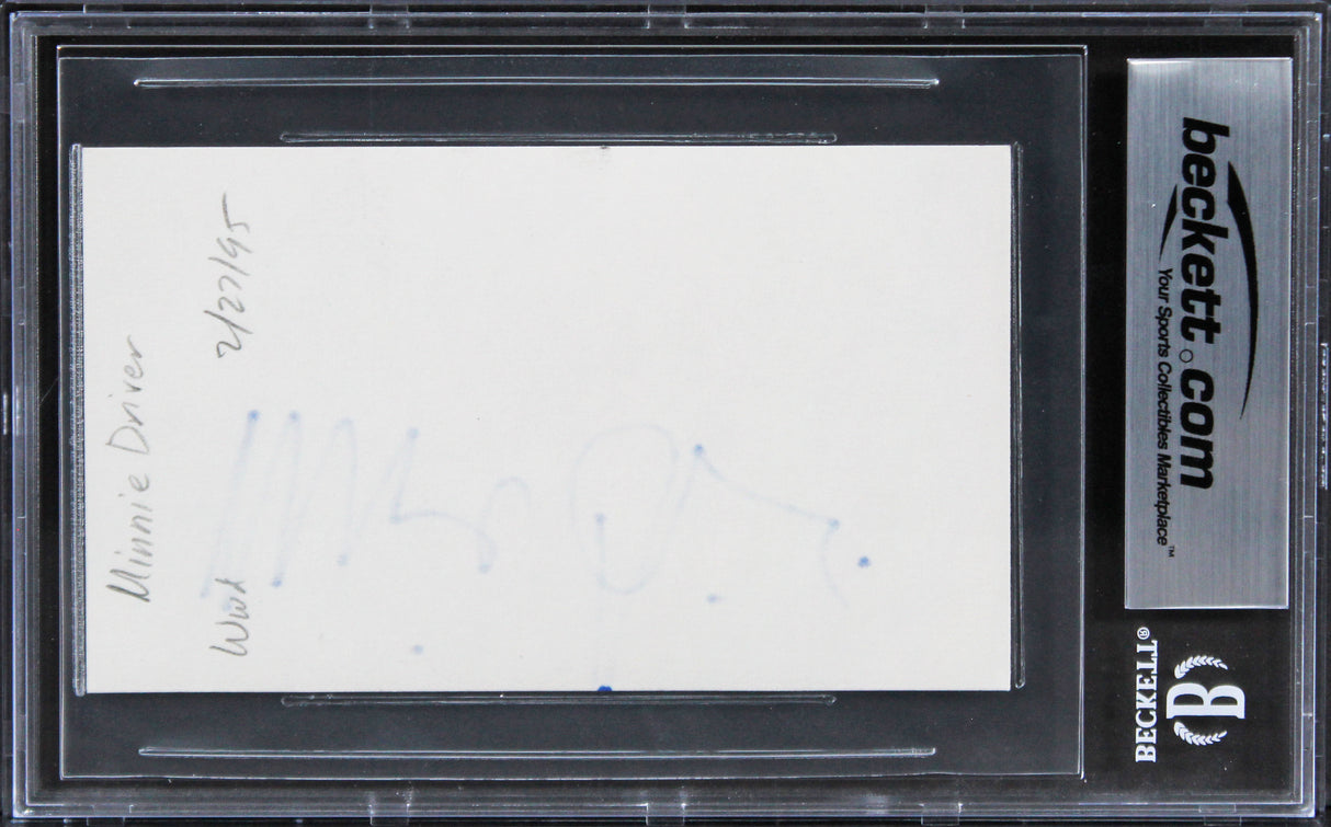 Minnie Driver Good Will Hunting Authentic Signed 3x5 Index Card BAS Slabbed