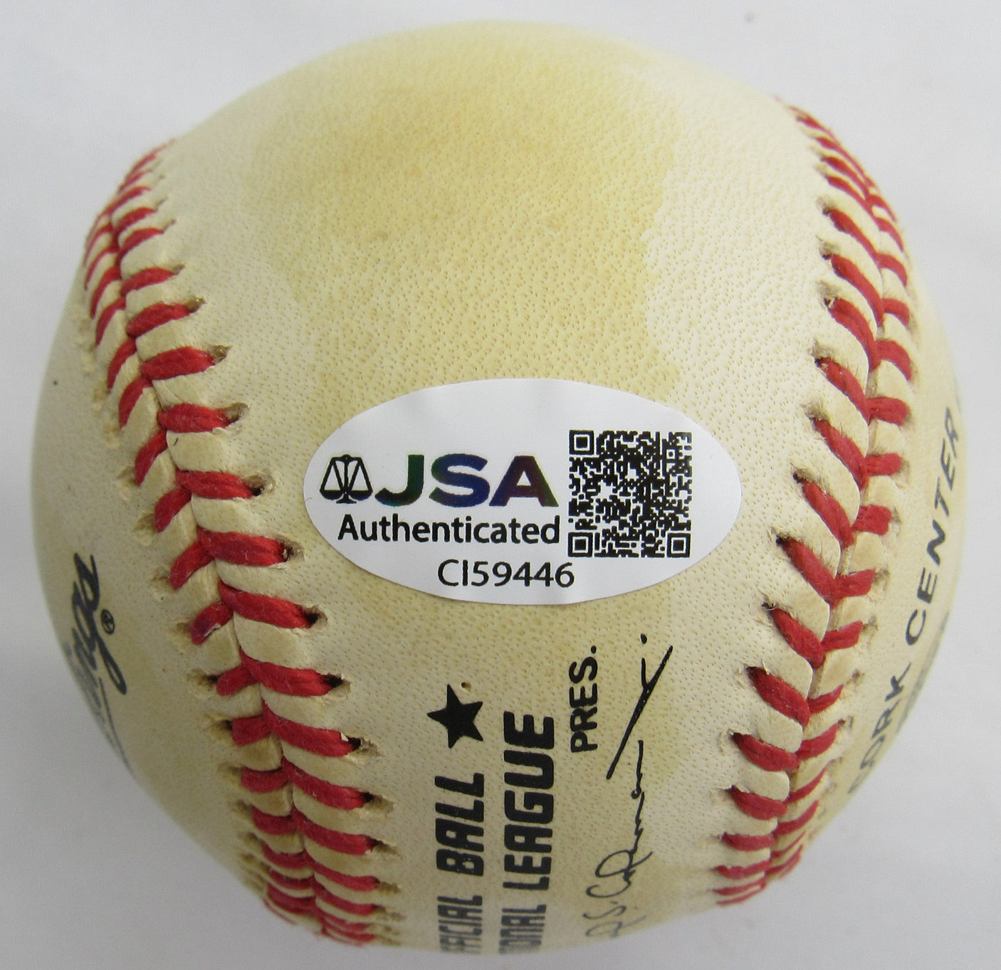 Warren Spahn Signed Auto Baseball JSA CI59446