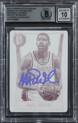 Magic Johnson Signed 2013 Panini Gold PP Magenta #290 Card Auto 10! BAS Slabbed