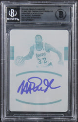 Lakers Magic Johnson Signed 2019 Panini Flawless PP Cyan #17 Card BAS Slabbed