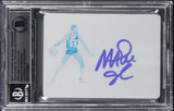 Magic Johnson Signed 2017 Panini National Treasures PP Cyan #17 Card BAS Slabbed