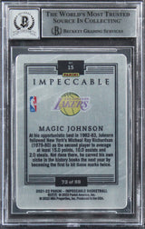 Magic Johnson Signed 2021 Panini Impeccable SS #15 #73/99 Card Auto 10! BAS Slab