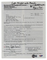 Sting Signed 8.5x11 1982 Late Night With David Letterman Contract BAS #BH027737