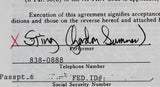 Sting Signed 8.5x11 1982 Late Night With David Letterman Contract BAS #BH027737