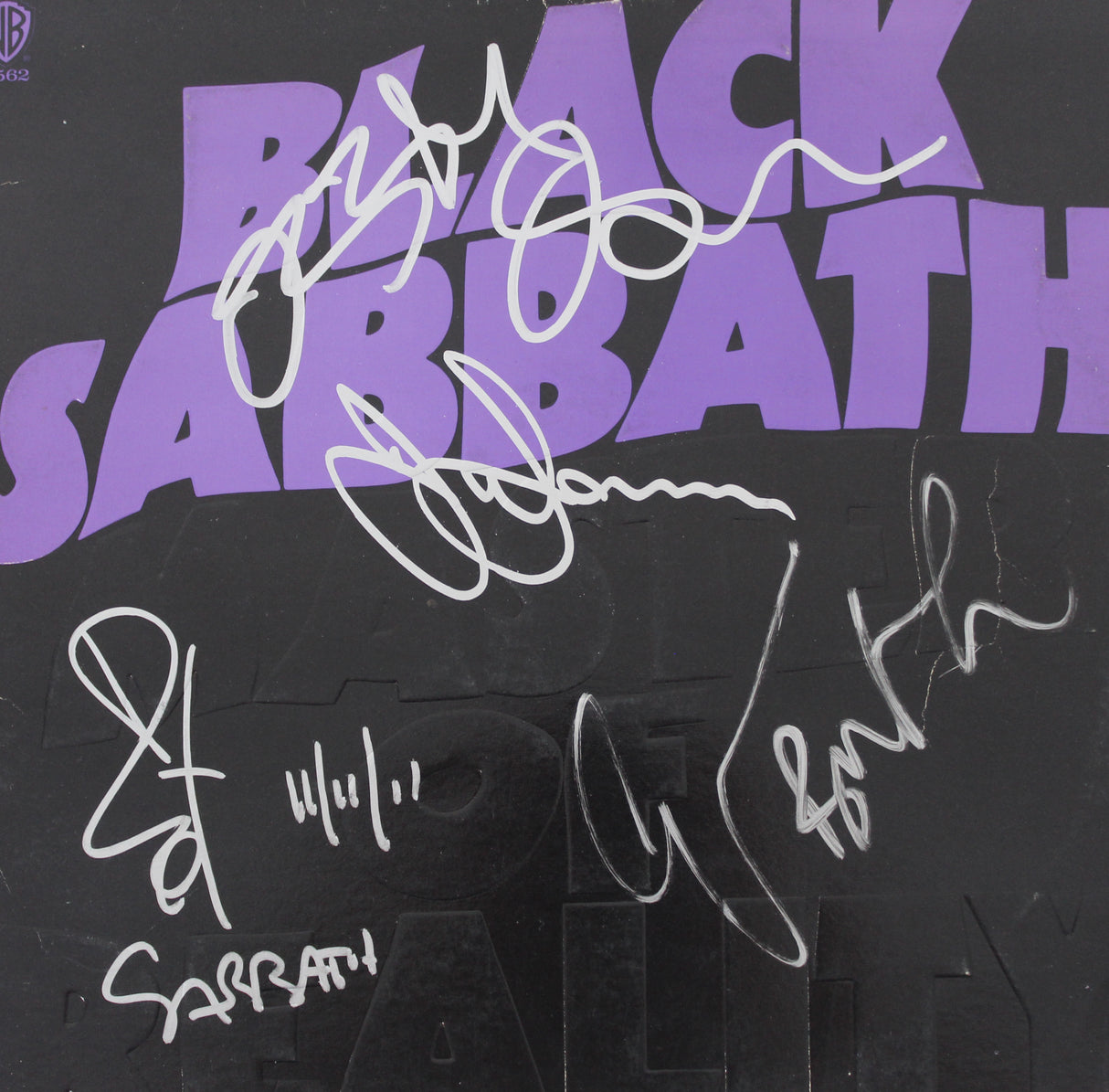 Black Sabbath (4) Osbourne, Iommi, Ward & Butler Signed Album Cover w Vinyl PSA