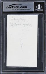 Larry King Ghostbusters Authentic Signed 3x5 Index Card Autographed BAS Slabbed