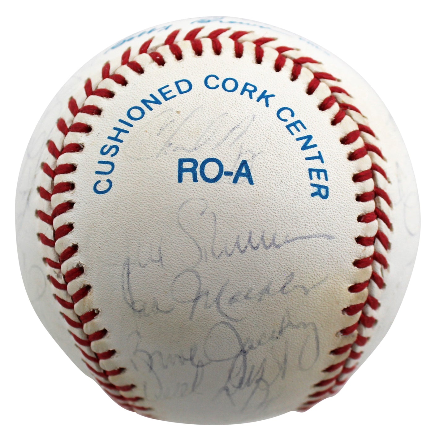 1992 Indians (28) Thome Authentic Signed Bobby Brown Oal Baseball BAS #AC01891