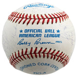 1992 Indians (28) Thome Authentic Signed Bobby Brown Oal Baseball BAS #AC01891