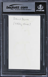 David Byrne Talking Heads Authentic Signed 3x5 Index Card BAS Slabbed 3