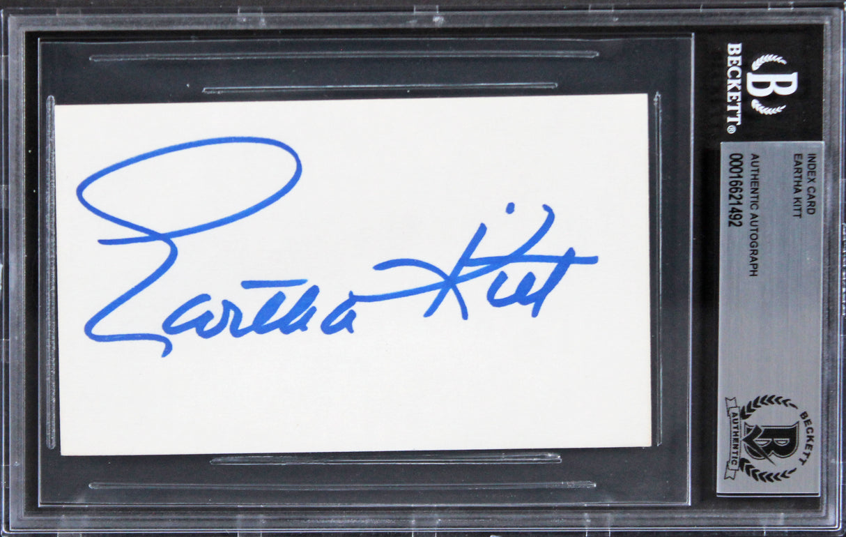 Eartha Kitt The Emperor's New Groove Authentic Signed 3x5 Index Card BAS Slabbed