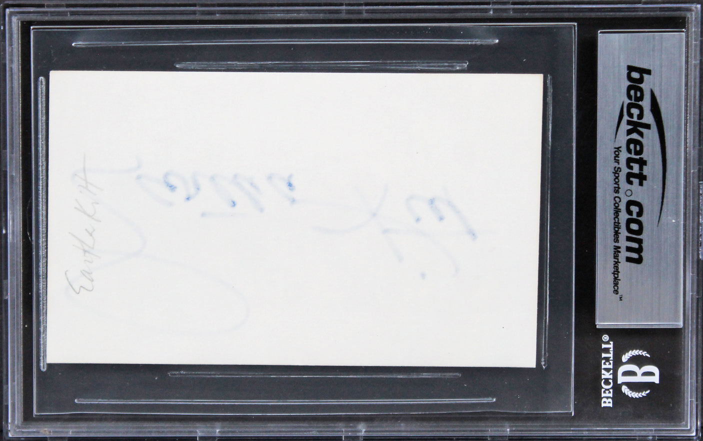 Eartha Kitt The Emperor's New Groove Authentic Signed 3x5 Index Card BAS Slabbed