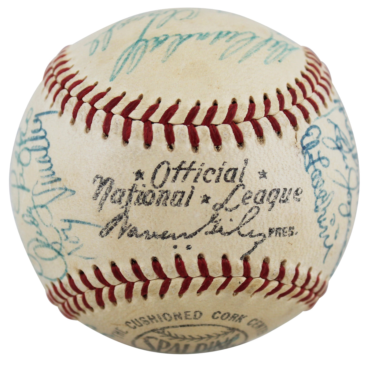 1957 Braves (24) Aaron, Mathews +22 Signed Giles Onl Baseball JSA #BB74845